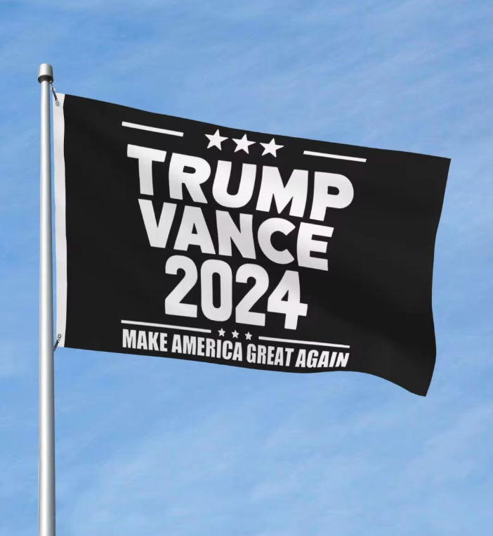 All Black Trump Vance Flag