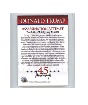 Trump Assassination Attempt Collectible Card