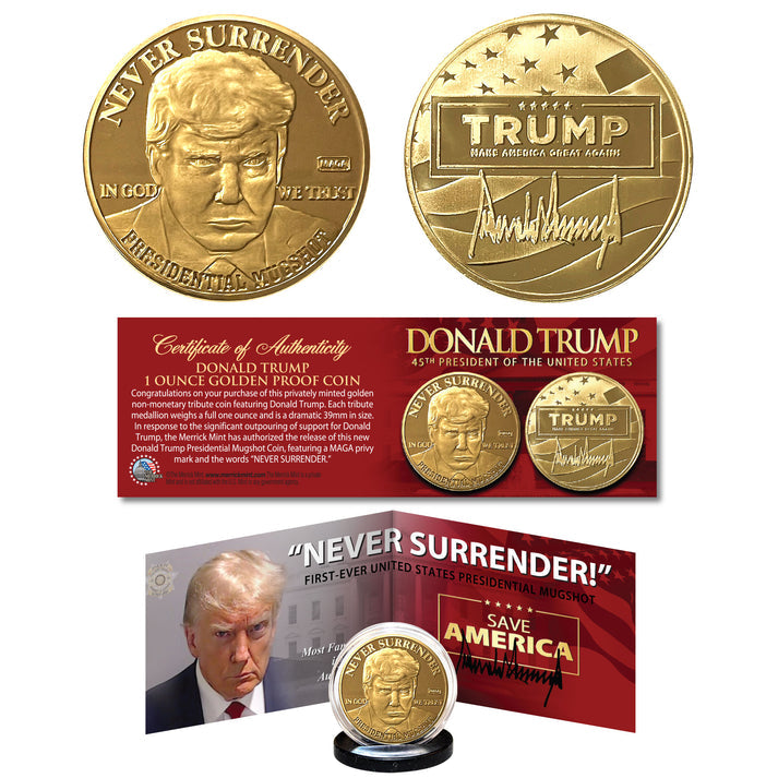 Gold Trump Mugshot Coin