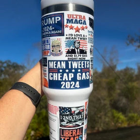 Trump 2024 Tumbler with Handle and Straw