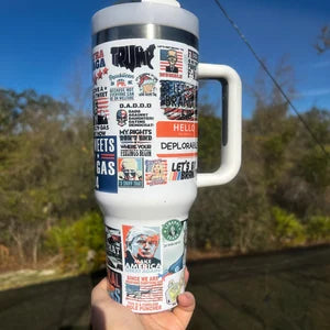 Trump 2024 Tumbler with Handle and Straw