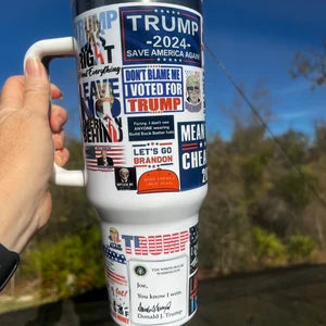 Trump 2024 Tumbler with Handle and Straw