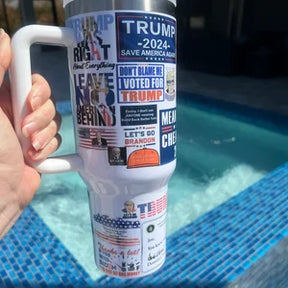 Trump 2024 Tumbler with Handle and Straw