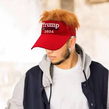 Trump 2024 Hat with hair